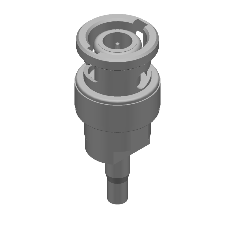 BNC RF Connector, 50 Ohm, Crimp, Straight, Male, Cable Mount