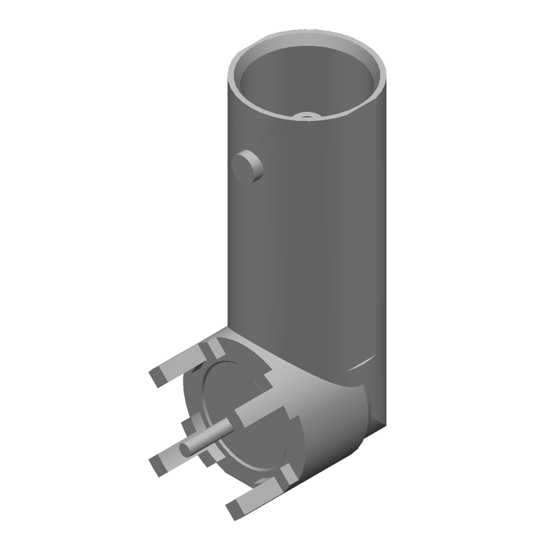 BNC RF Connector, 2GHz, 75R, Female, Solder RA Thru-Hole