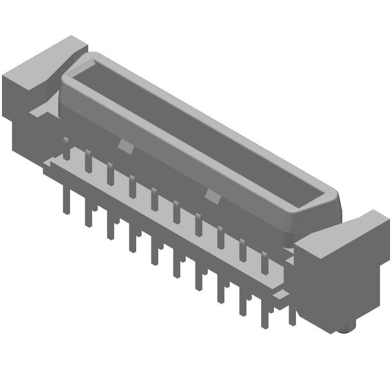 40 Pos Female FH Connector, 1A Gold/Tin Bronze, 12mm Stack, TH