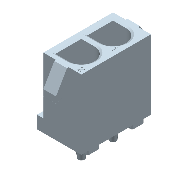 2 Pos Power Connector, 19A, 600V, 6.35mm Pitch, Solder ST