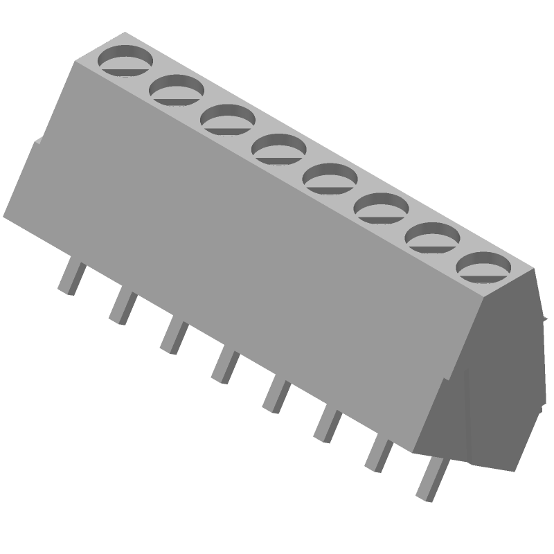 8 Pos 5.08mm Pitch Terminal Block, 17.5A, 300V, Through Hole, Green