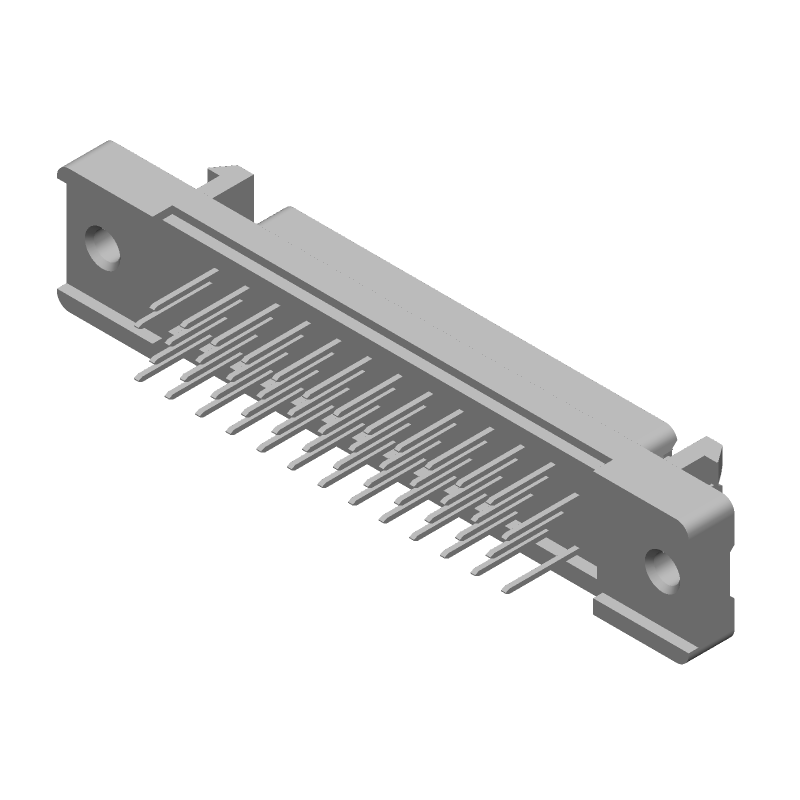 50 Pos Signal Connector, Shielded, Straight, Through Hole, Gold/Tin/Lead