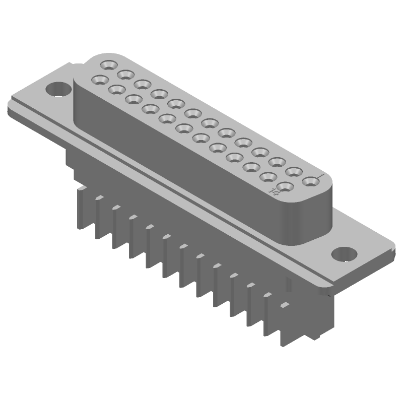 25 Pos D-Sub Female Receptacle, IDC, 3A, 250V, Straight