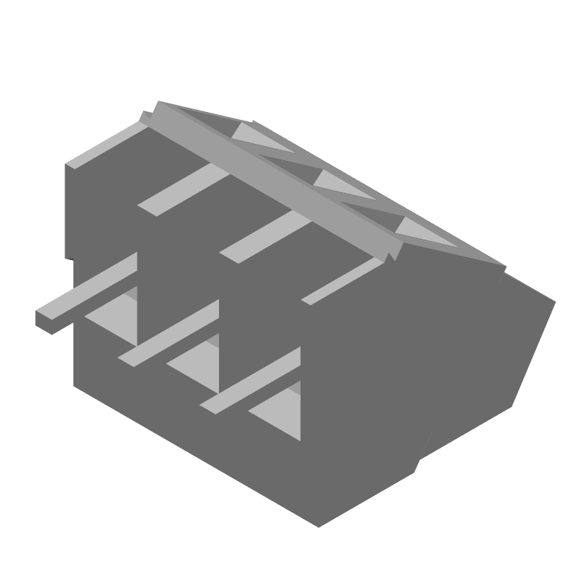 3 Pos Terminal Block, 5mm Pitch, 17.5A, 300V, Thru-Hole Solder