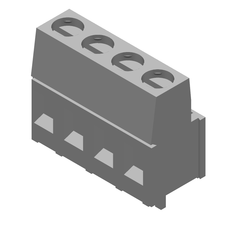 4 Pos 5mm Solder Terminal Block, 17.5A, 300V, Thru-Hole