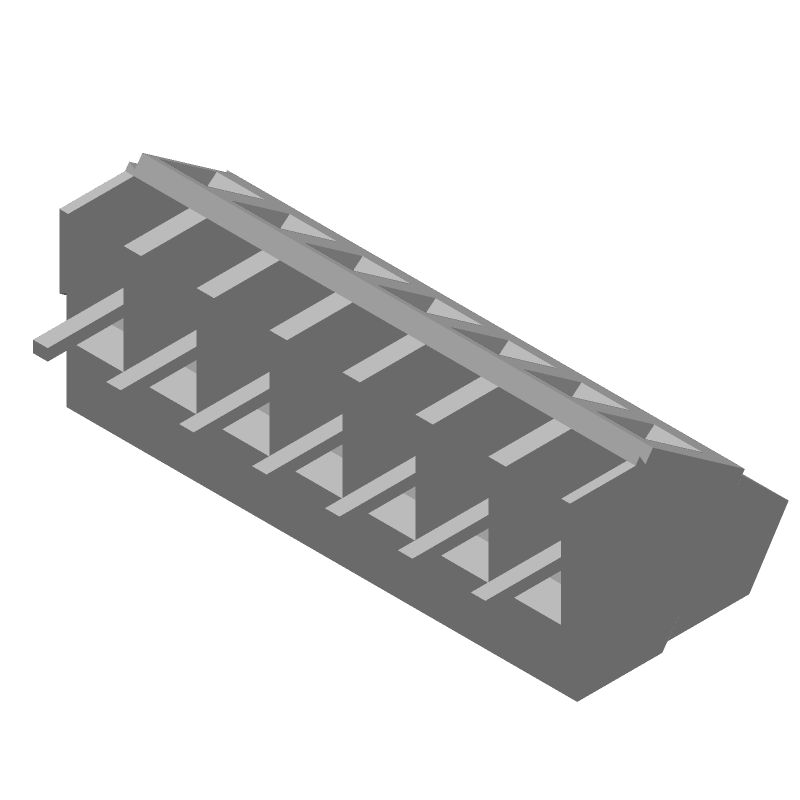 7 Pos 5mm Terminal Block, 17.5A, 300V, Thru-Hole, Brass/Tin