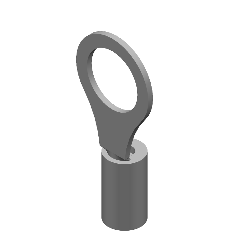 Ring Terminal, 14-16AWG, Copper, Tin, Insulated, 600V