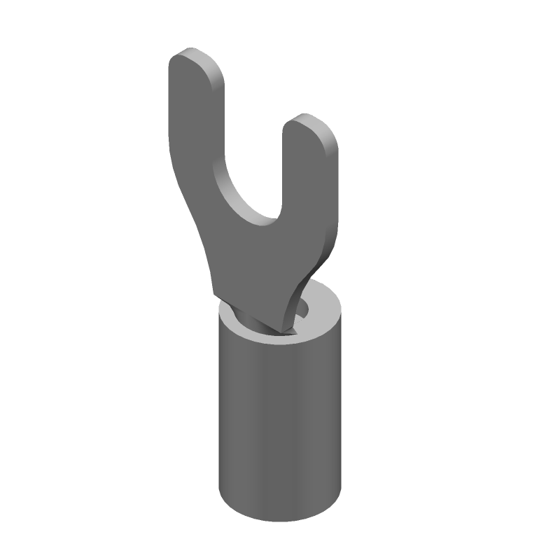 Blue Spade Terminal, 14-16AWG, Copper/Tin, 600V