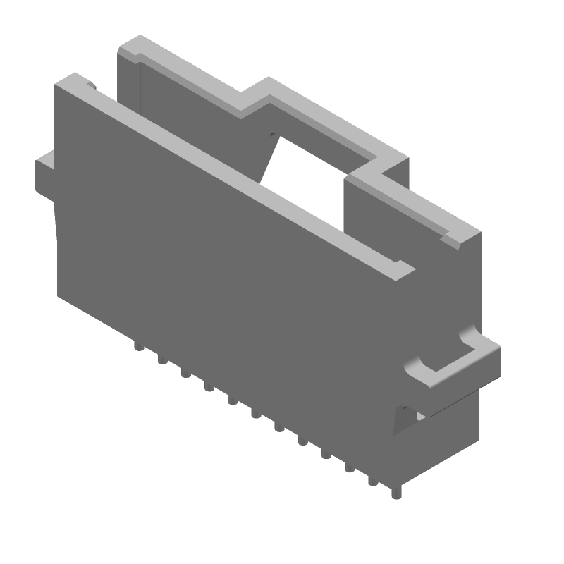 12 Pos 1.27mm Shrouded Header, Gold, 1A, 30V, Thru-Hole