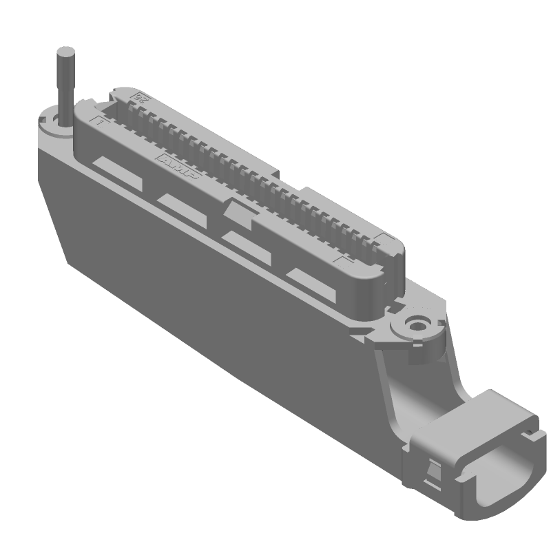 50 Pos Shielded IDC Female Connector, Straight, Black