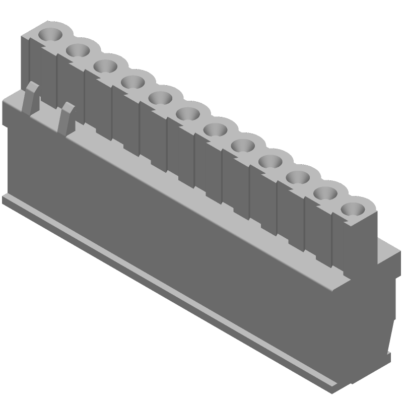 12 Pos 5mm Screw Terminal Block, 15A, 300V, Green
