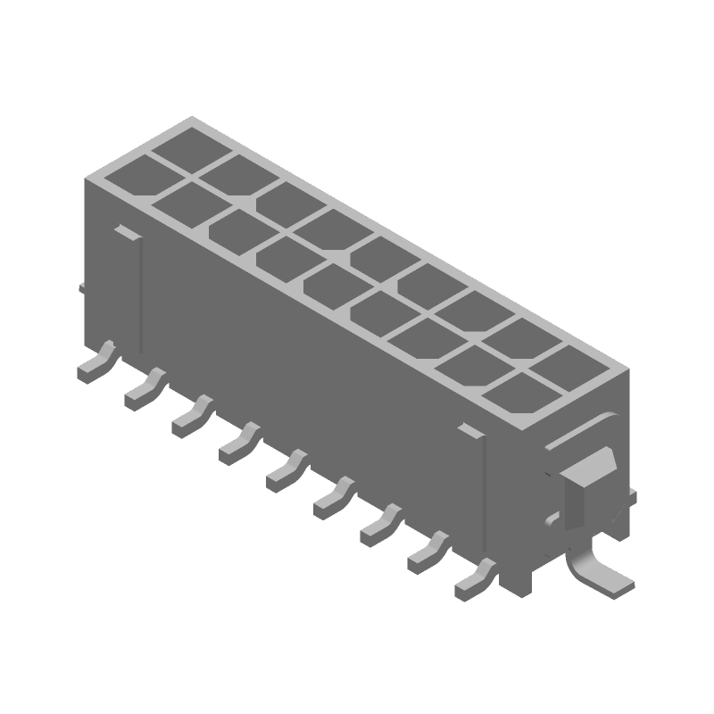18 Pos 3mm SMD Header, 5A, 250V, Tin, Brass, Nylon