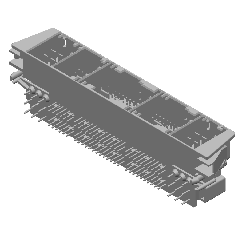 134 Pos Rectangular Connector, Power, Gold Tab, Right Angle, Through Hole