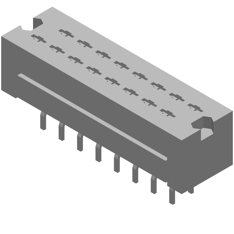 16 Pos RA Header, 2.54mm Pitch, Solder, Thru-Hole, Shrouded