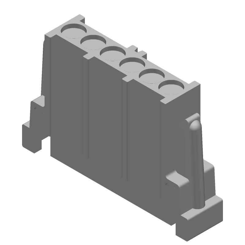 6 Pos Rectangular Connector, Wire-to-Board, 600V, Crimp, Straight