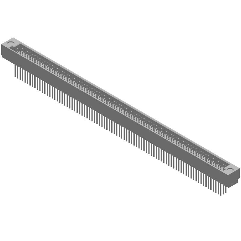 252 Pos 2.54mm HDI Backplane Connector, Male, Straight, Thru-Hole