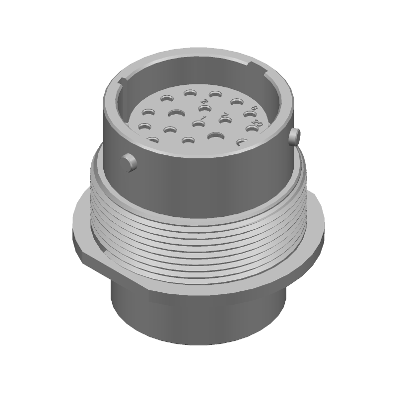 Circular Connector, 20 Pos, Crimp, Jam Nut