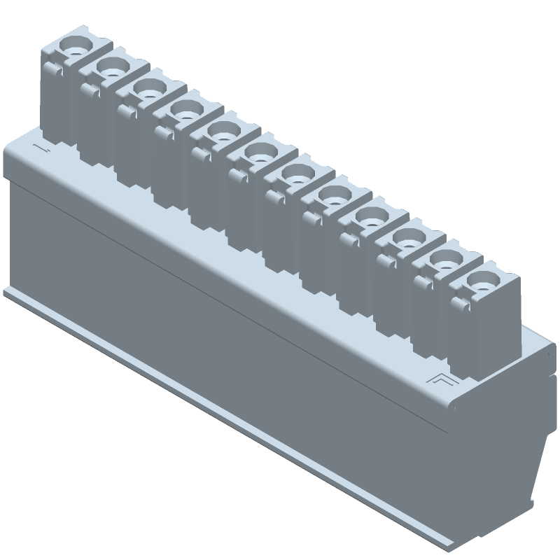 12 Pos 3.5mm Screw Terminal Block, 11A, 300V, Green, Cable Mount