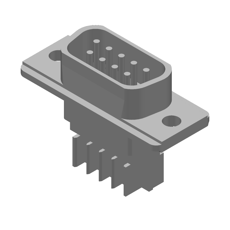 9 Pos D-Sub Plug, IDC, Straight, 250V, Gold/Tin