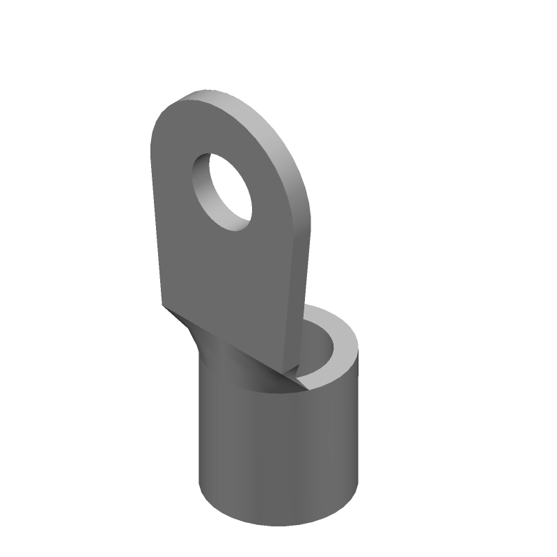 Copper Ring Terminal, 6AWG, Tin Plated, Straight, Crimp