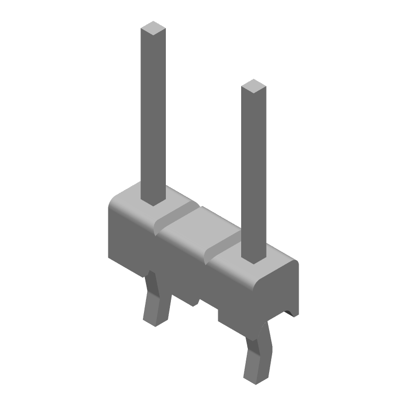 3 Pos 2.54mm Header, Male Pin, Straight, Solder, Thru-Hole