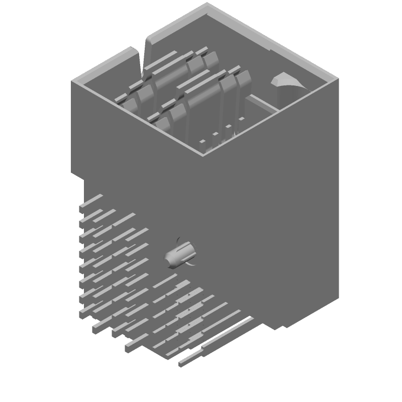 Conn Wire to Board HDR 2Power/15Signal POS 5mm/4mm Press Fit RA Side Entry Thru-Hole Box/Tray