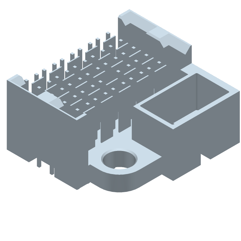 50 Pos 2mm Backplane HDR, 1.15A, Straight, Thru-Hole