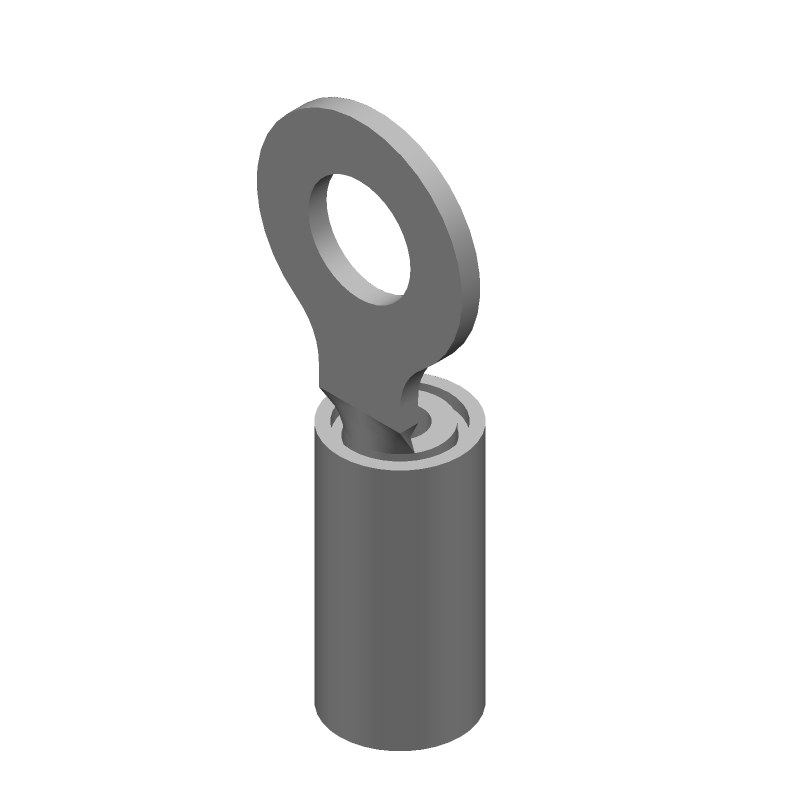 PIDG Ring Terminal, 16-22AWG, Copper/Tin, Red, 300V