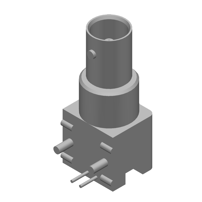 RF Coaxial Connector, 75 Ohm, Right Angle, Solder, Thru-Hole, Gold