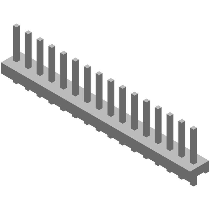 16 Pos Unshrouded Header, 7A, 600V, 3.96mm Pitch, Solder ST
