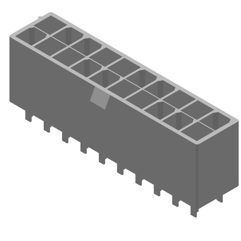 20 Pos Power Connector, 9A, 600V, Solder, Thru-Hole, 4.2mm Pitch