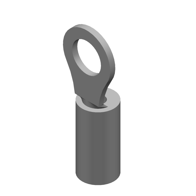 Ring Terminal, 16-22AWG, Copper/Tin, Insulated, 600V