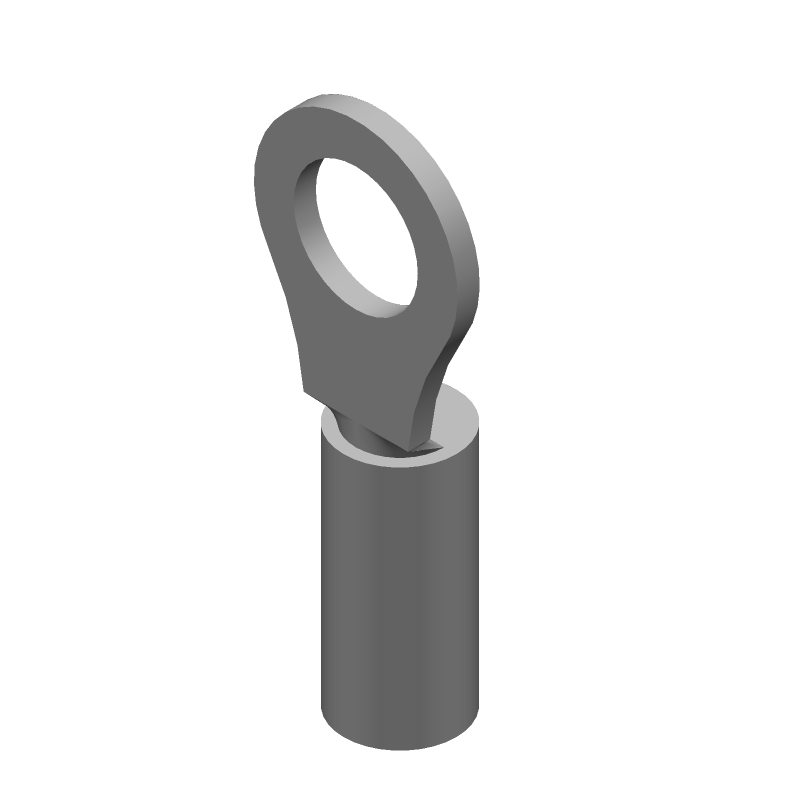 Ring Terminal, 16-22AWG Copper, Gold/Nickel Plated, Crimp