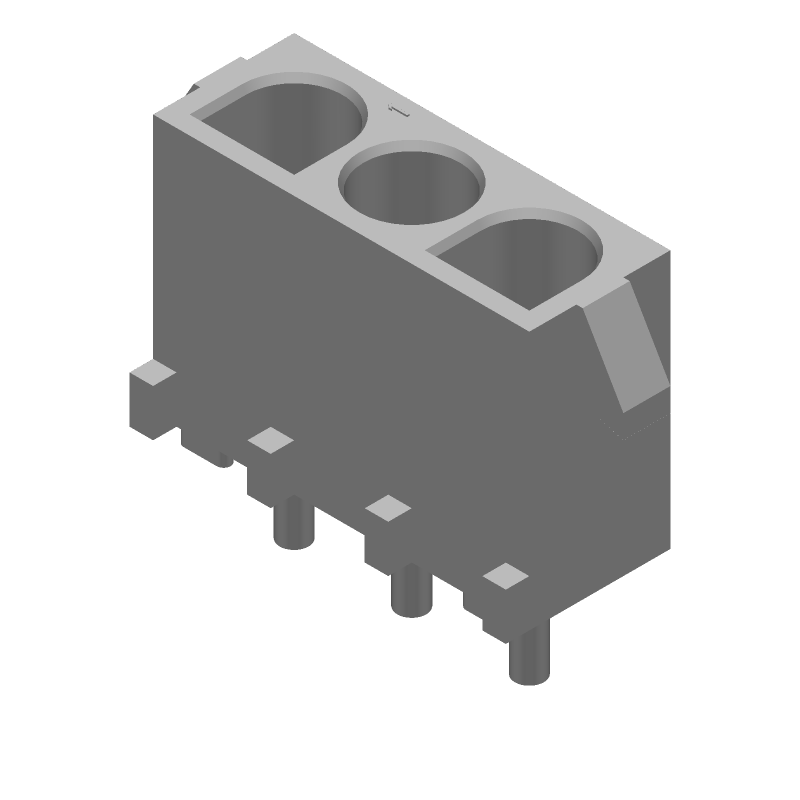 3 Pos Power Connector, 19A, 600V, 6.35mm Pitch, Solder, Female