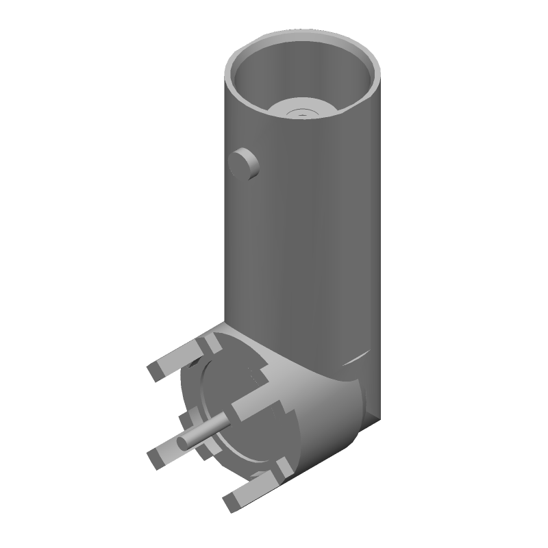 BNC RF Connector 50R 4GHz Right Angle Thru-Hole Gold