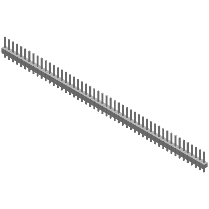 50 Pos 2.54mm Male Header, Straight, Gold/Tin Plated, Thru-Hole