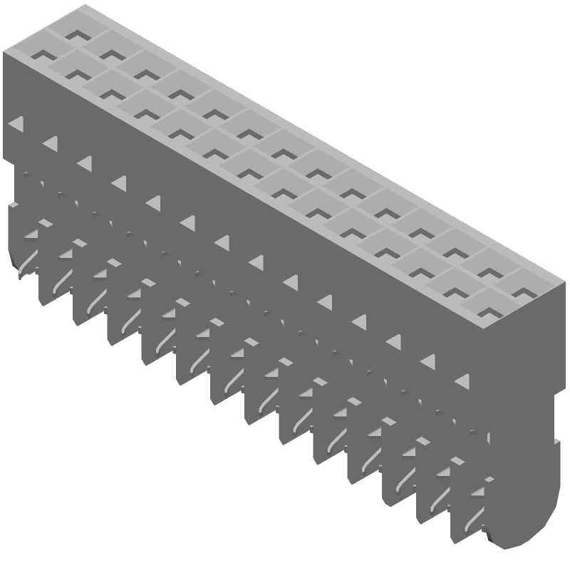 28 Pos 2 Row 2.54mm Pitch Female IDC Header, 3A, UL94 V-0