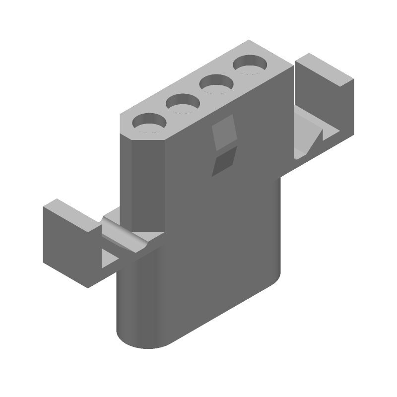 4 Pos Wire Housing, 3.68mm Pitch, 19A, 600V, Panel Mount