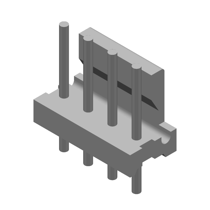 4 Pos Wire-to-Board Header, 7A, Gold, 600V, Through Hole