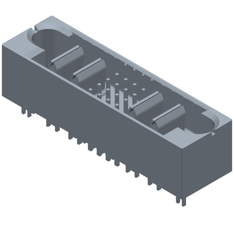 4P/16S Shrouded Header, Press-Fit, 6.35mm Pitch, 105°C