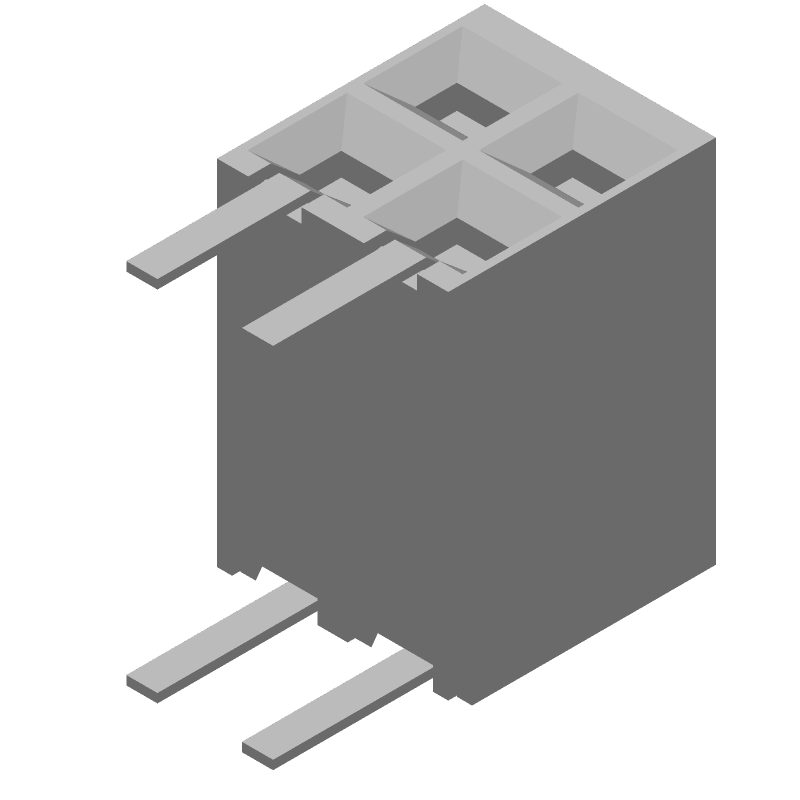 4 Pos 2.54mm RA Solder Socket Strip