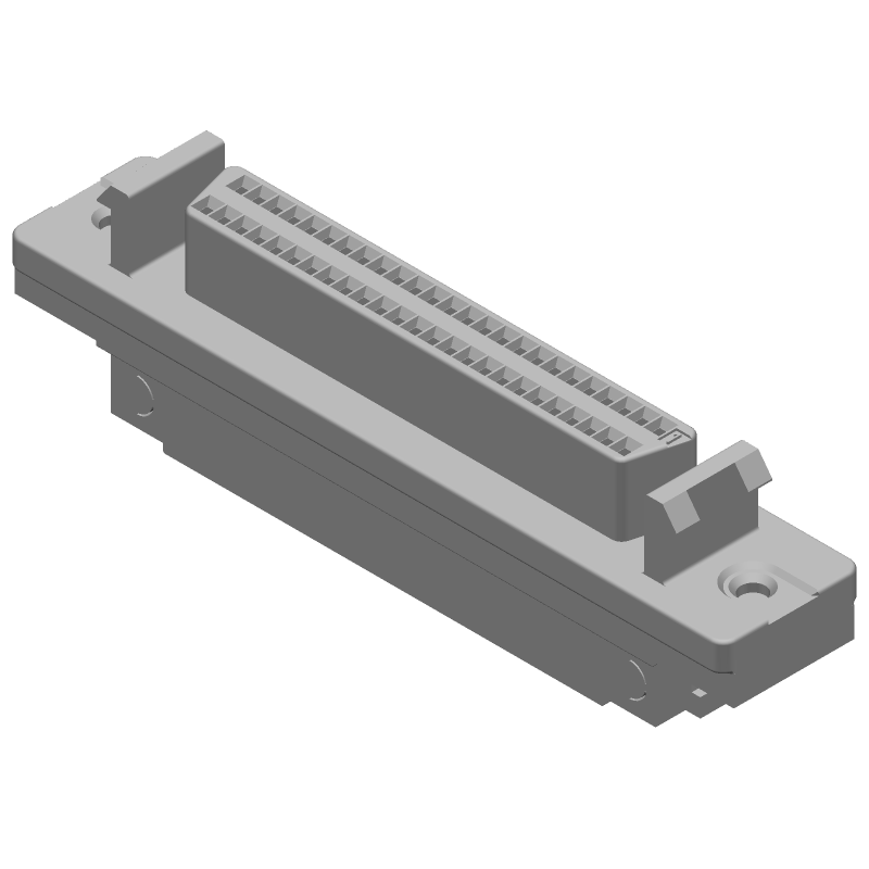 50 Pos D-Sub Connector, Right Angle, Panel Mount, IDC, Gold/Tin/Lead