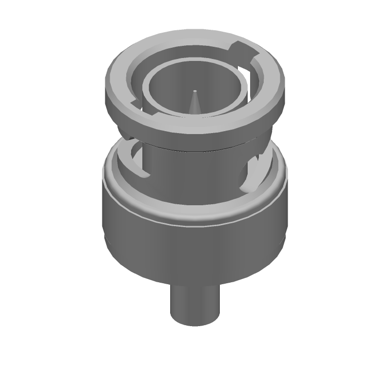 BNC RF Connector, 2GHz, 75 Ohm, Crimp, Gold Contact, Male, Straight