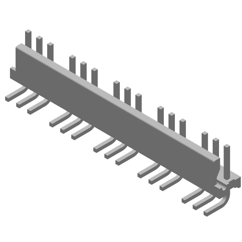 19 Pos Power Connector, 7A, 600V, Wire-to-Board, Right Angle, Tin