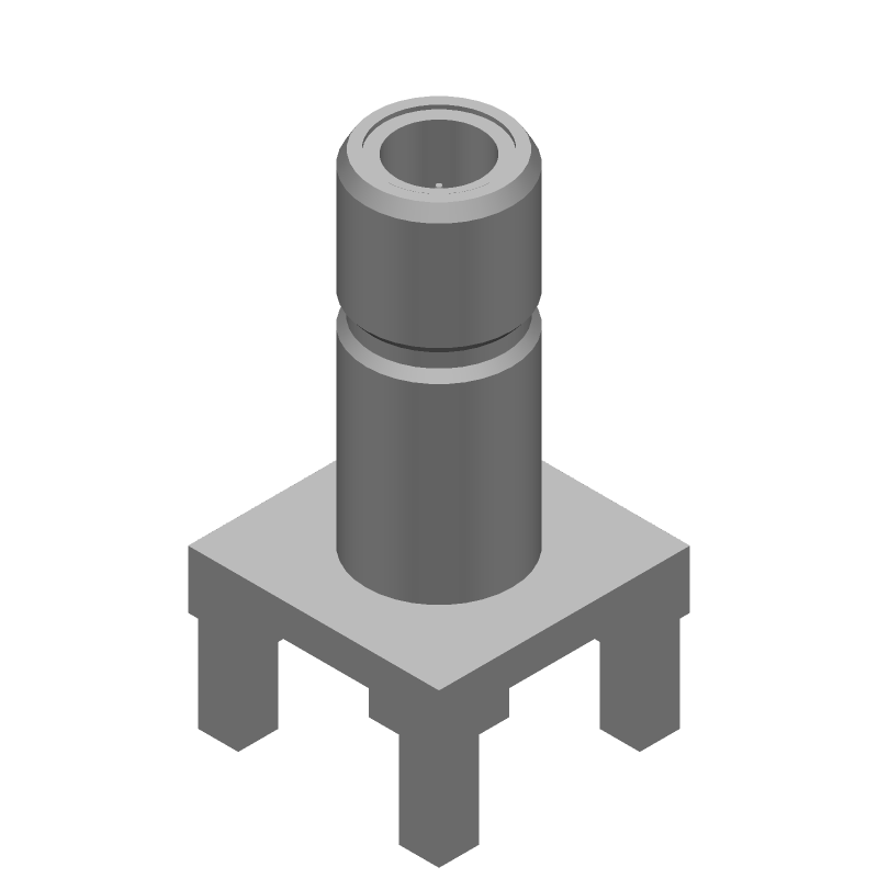 SMB RF Connector, Male, 0-4GHz, 50 Ohm, Solder, Thru-Hole, Gold