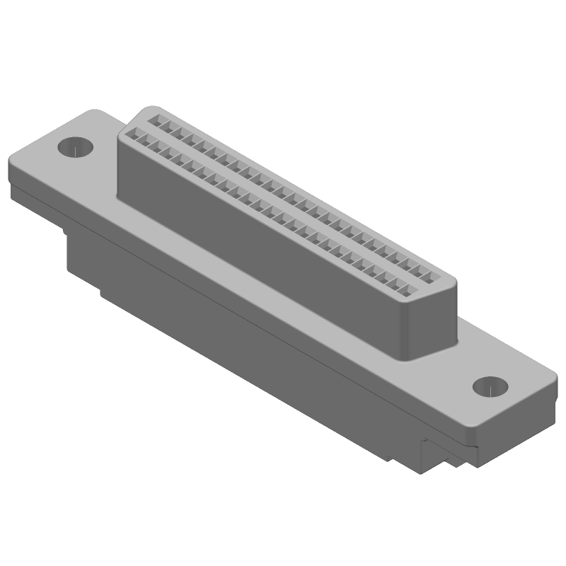 50 Pos 2 Row RA IDC Signal Connector, 30V, 1A, Gold/Tin