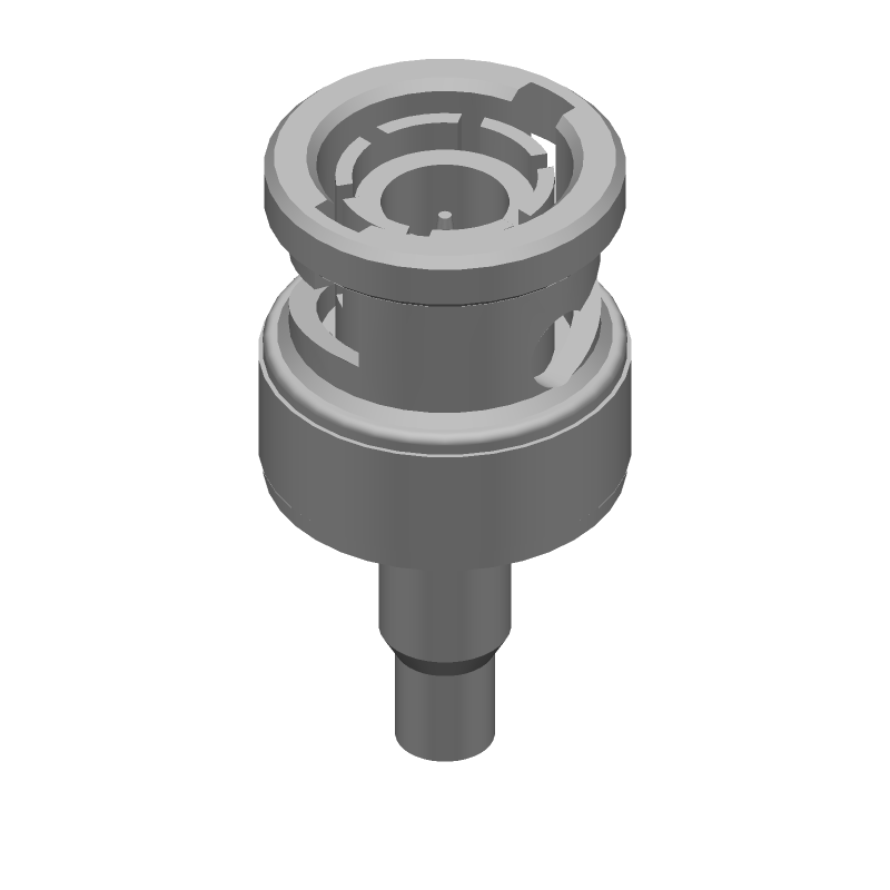 BNC RF Connector, 4GHz, 50 Ohm, Crimp, Straight, Gold Contact