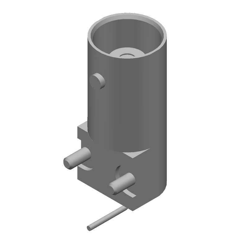 BNC RF Connector 4GHz 50R Gold RA Thru-Hole M