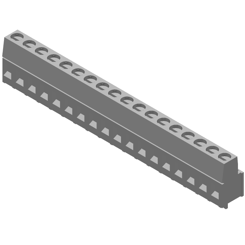 18 Pos Terminal Block, 5.08mm Pitch, 17.5A, 300V, Thru-Hole