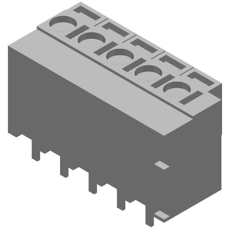 5 Pos Terminal Block, 5.08mm Pitch, 10A, 300V, Straight, Thru-Hole